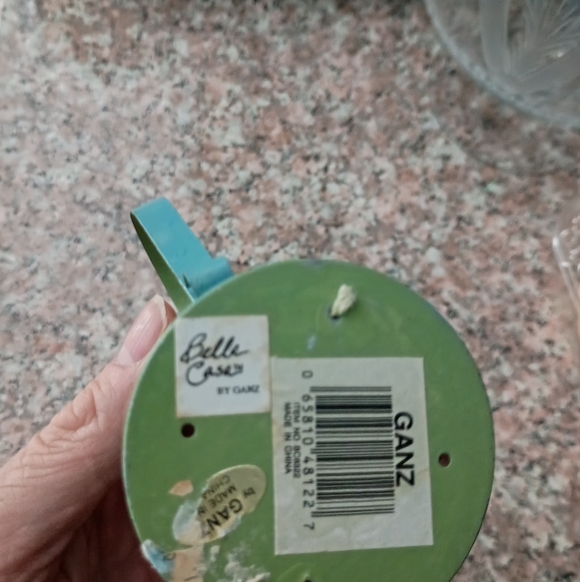 Vintage Ganz Miniature Green Hand-painted Floral Watering Can, 4" Tall - Picture 5 of 5